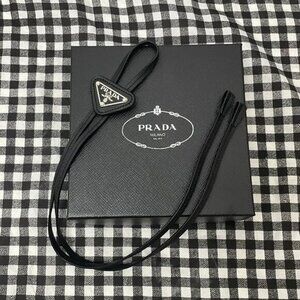 New Prada Saffiano Leather Bolo Tie With Box